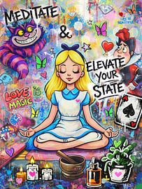 Impression sur toile « Alice loves Yoga » – Décoration murale moderne – Décoration murale de luxe – Art pour le salon – Cadeau pour les amateurs d'art – Œuvre d'art YogaStudio sur Julie M art
