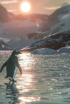 Het ijzige klimaat van de pinguïns van fernlichtsicht