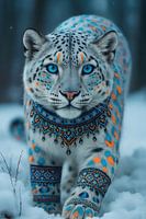 Mythischer Tiger im Schnee