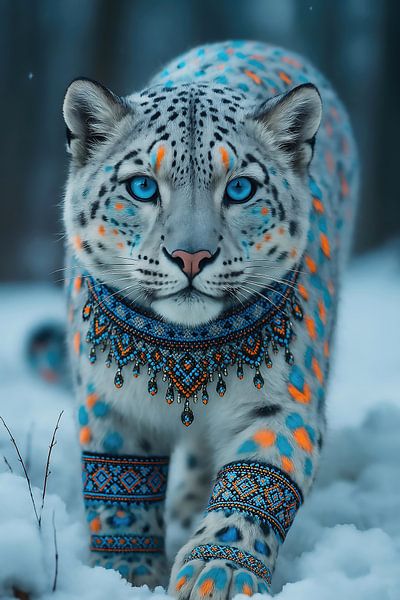 Mythische tijger in de sneeuw van INGO