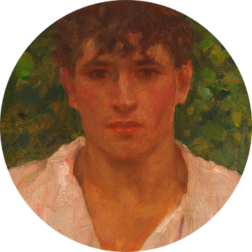 Portret van een jongeman met open kraag, Henry Scott Tuke