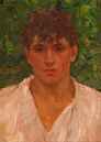 Porträt eines jungen Mannes mit offenem Kragen, Henry Scott Tuke von Meesterlijcke Meesters Miniaturansicht
