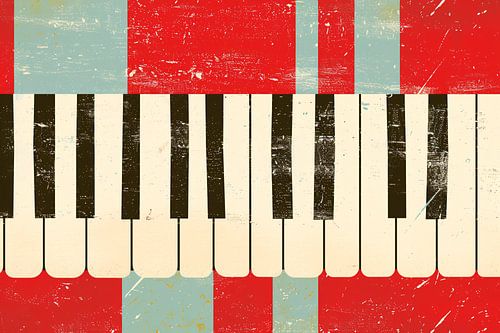 Piano abstrait avec touches colorées