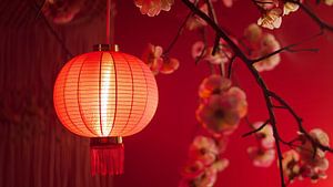 Elemente im neuen Jahr rote Laternen chinesische Asiaten