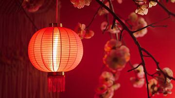 Elements in the new year red lanterns Chinese Asians by de-nue-pic