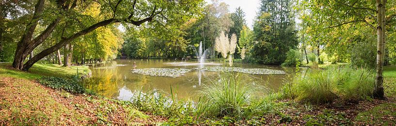 Herfstachtig parklandschap, klein meer Irlachsee, Bad Aibling healt van SusaZoom