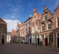 Traditional Dutch street in the City of Dordrecht.