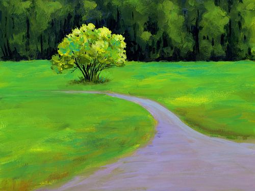 Rue dans la verdure