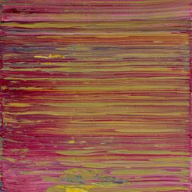 Abstraktes Ölgemälde, Gelb, Rosa, Lila, Blau 
