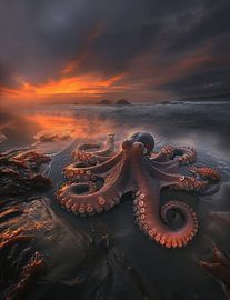 Tintenfisch am Strand