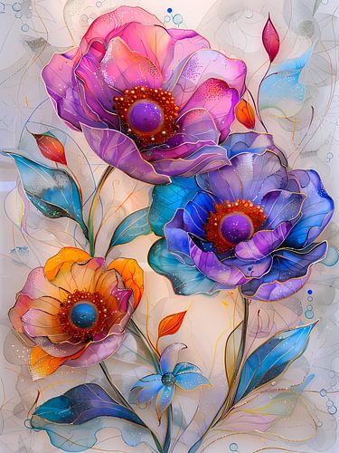 Pivoines colorées
