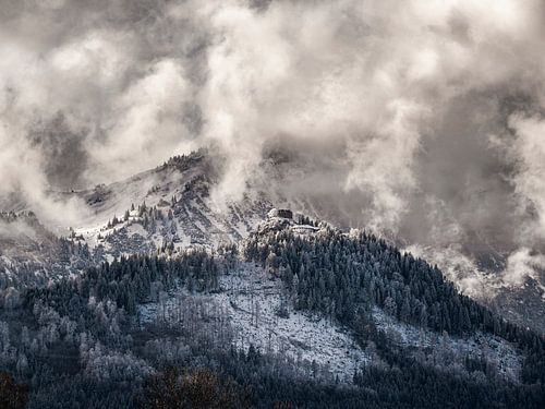 Falkenstein in Allgäu in mist