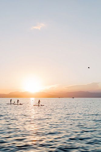 Gardasee | Suppen bei Sonnenuntergang in Italien | Urlaubsstimmung Foto Wandkunstdruck