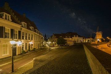 Het oude centrum van Wijk bij Duurstede bij nacht