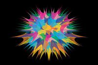 Illustration abstraite de couleurs vibrantes avec des formes dynamiques et une harmonie de dégradés