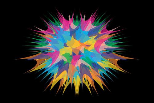 Vibrant Abstract Color Illustration with Dynamic Shapes and Gradient Harmony