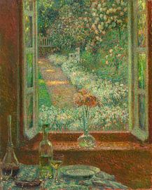 Fenster mit Nelken, Gerberoy, Henri Le Sidaner