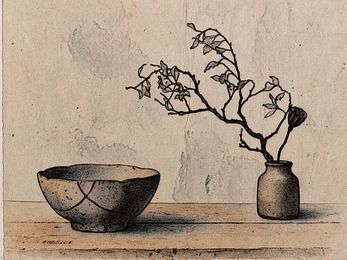 Nature morte ZEN en céramique et Wabi-Sabi
