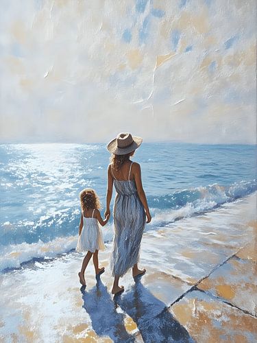 De wandeling moeder en dochter