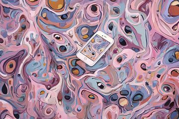 Phoques regardant le téléphone | Abstrait sur Blikvanger Schilderijen