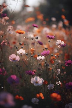 Coloured flower field by Artsy