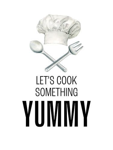 Affiche de la cuisine : cuisinons quelque chose de délicieux ! sur Marian Nieuwenhuis