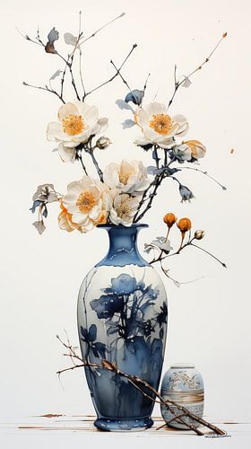 gedroogde bloemen in een Kintsugi vaas