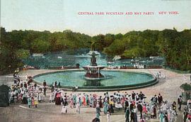 Fountain and May Day celebrations in Central Park, New York, in 1905.