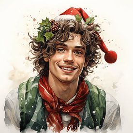 Xmas jeune homme tenue de Noël avec bonnet Ilex cône sur gm_designs