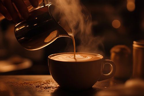 Dampende koffie in een gezellige sfeer