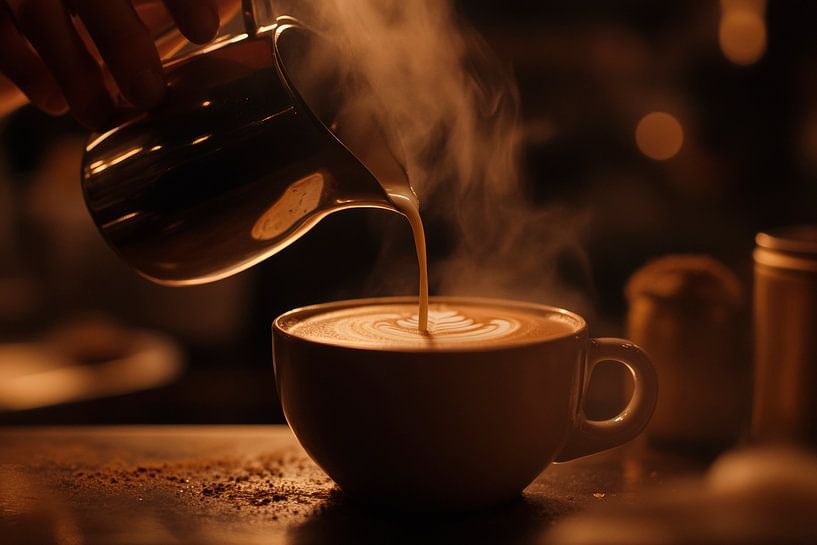 Steaming coffee in a cosy atmosphere by Poster Art Shop