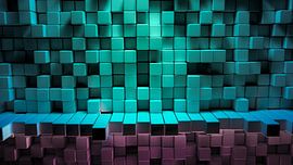 Abstract 3D structure made of luminous cubes by Jonas Weinitschke