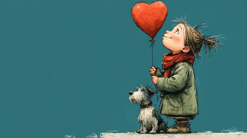 Mädchen mit Luftballon von Gelissen Artworks