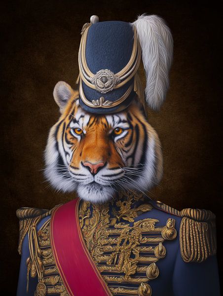 Royal Tiger-commandant in goudgeborduurd gala-uniform van MArt