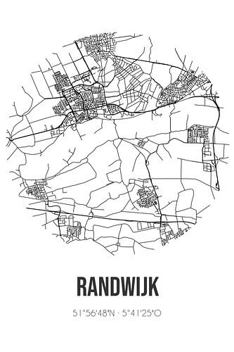 Randwijk (Gelderland) | Karte | Schwarz und Weiß