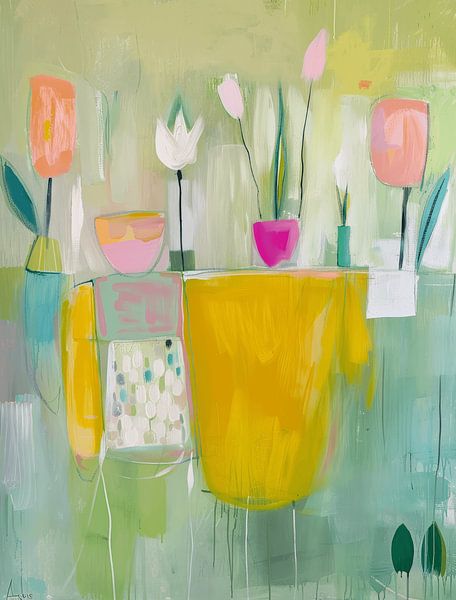 Colourful, modern and abstract still life by Studio Allee