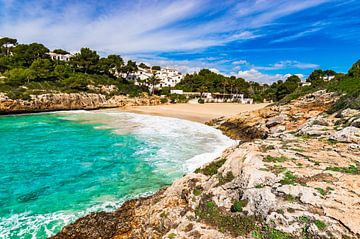 Beautiful island scenery, bay beach of Cala Anguila, Mallorca Spain by Alex Winter