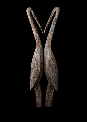 Madagascar African statue of 2 ibises Sakalava