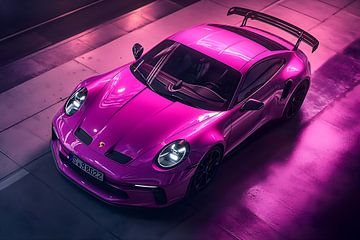 Roze Porsche 911 GT3 van PixelPrestige