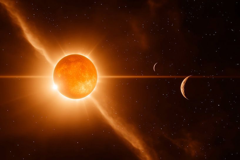 Sunrise in space with planets by Poster Art Shop