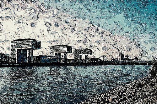 Cologne Skyline Panorama Artstyle