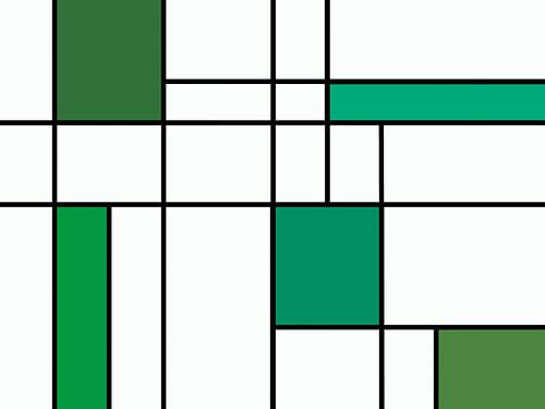 Abstract in green tones and white