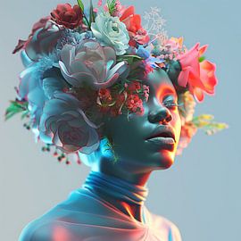 Femme avec des fleurs