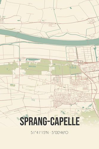 Vintage landkaart van Sprang-Capelle (Noord-Brabant)