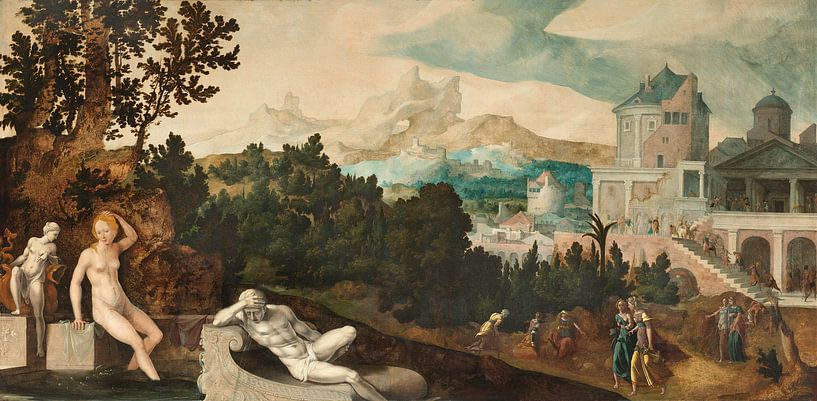 Landschaft mit Bathsheba, Jan van Scorel, von Marieke de Koning