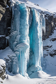 Frozen Waterfall – Arctic Cool Blue Art by Albert Klee