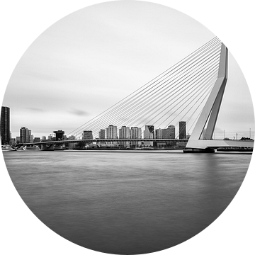Zwart-wit foto van de Erasmusbrug van Mark De Rooij