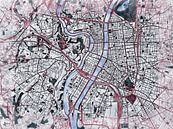 Kaart van Lyon in de stijl 'White Winter' van Maporia thumbnail