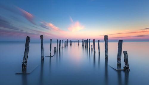 Pier onder water pastel long exposure panorama