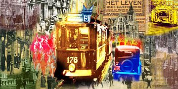 Stad Oud Amsterdam van Nicky - digital mixed media art